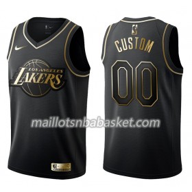 Maillot Homme Los Angeles Lakers Personnalisable Nike Noir Gold Edition Swingman